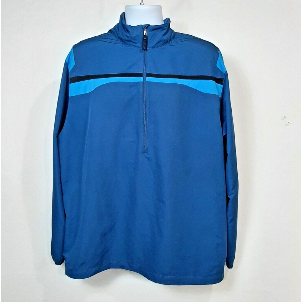 Nike Golf Golfing Windbreaker Pullover Jacket XXL Royal Blue 1/2 Zip Polyester